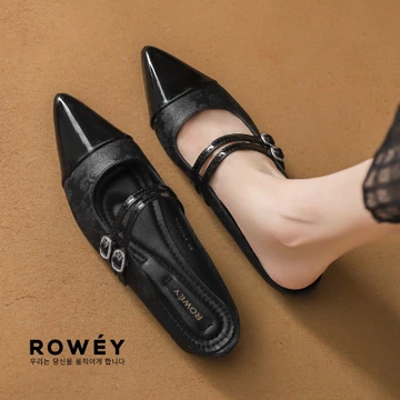 Rowey Sepatu Flat Shoes Wanita Korea Mewah Delima
