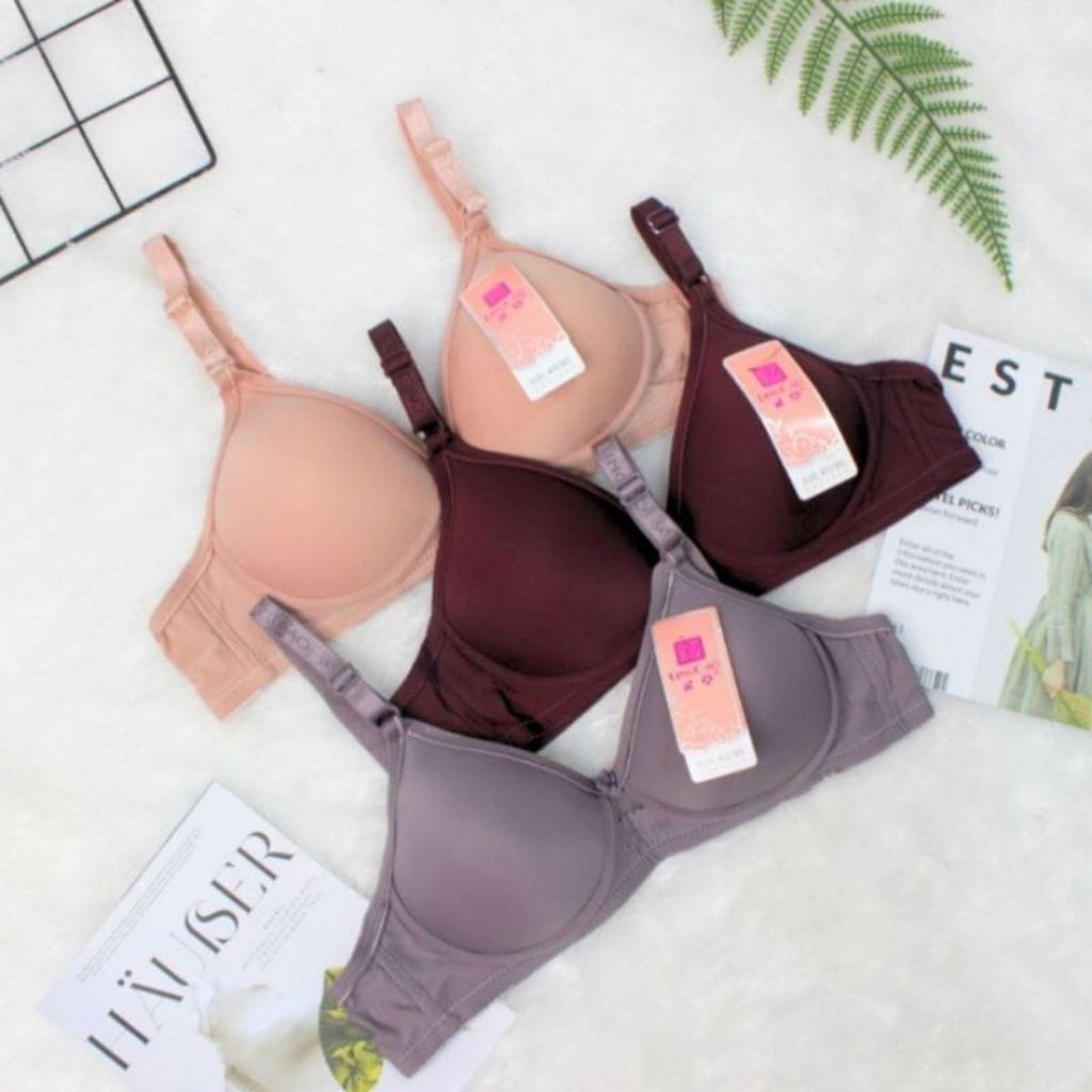 Jual BH bra push up tanpa kawat BH busa tipis lembut cup besar ukuran ...
