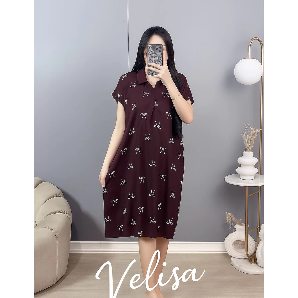 Gambar 3 Velisa Daster Midi Wanita Busui Friendly Rayon Premium – Homedress Wanita Adem
