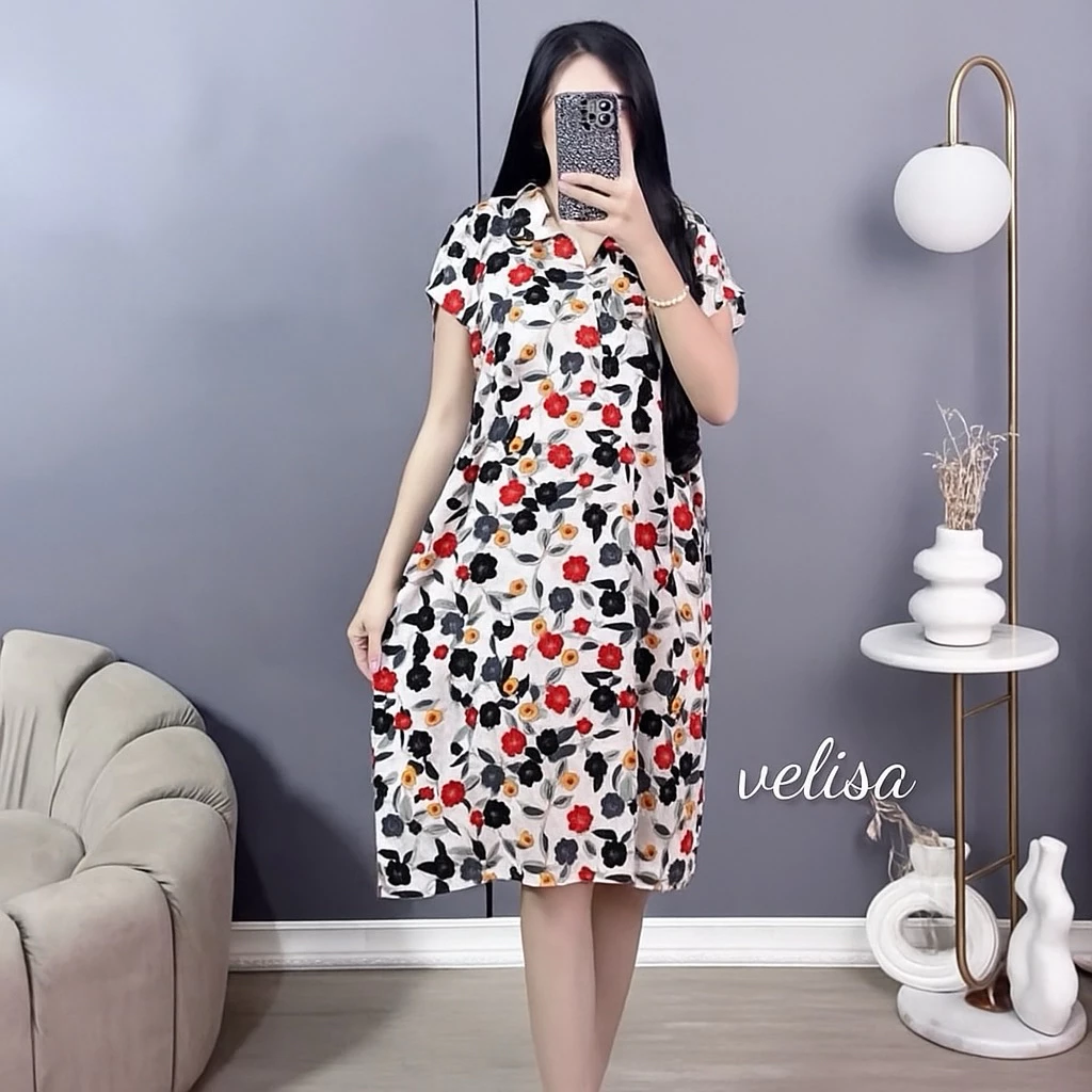 Gambar 5 Velisa Daster Midi Wanita Busui Friendly Rayon Premium – Homedress Wanita Adem