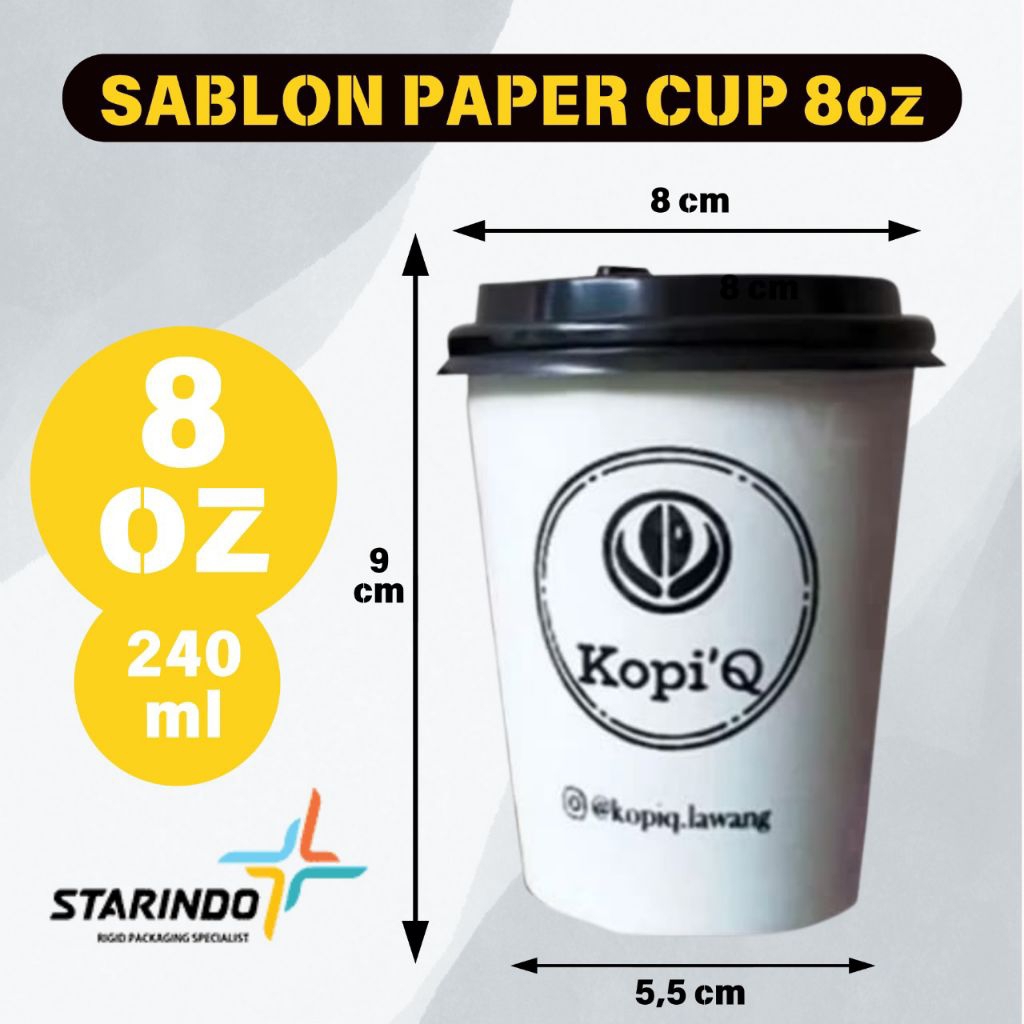 Jual SABLON PEPER CUP 8oz | SABLON GELAS KOPI | SABLON PAPER CUP ...