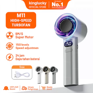 KING LUCKY Kipas Angin Mini Portable High-speed Mini Kipas Tangan 16500RPM Dapat dilipat 100 Gear Wind Digital Display Adjustable