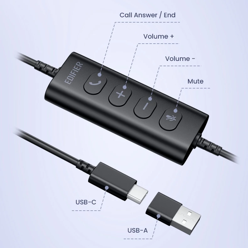 EDIFIER CC100 Wired Mono Headset with Microphone