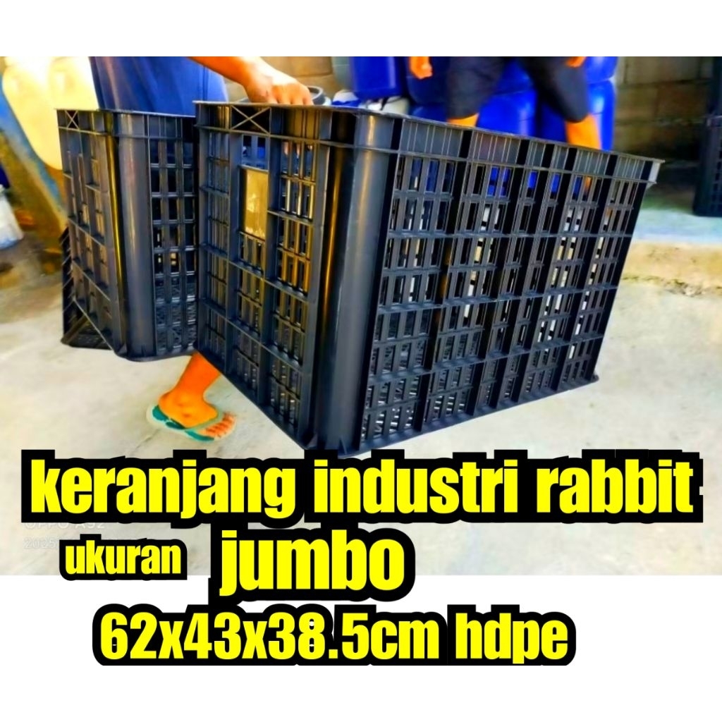 Jual keranjang jumbo merk rabbit ukuran 62x43x38.5cm.bahan tebal hdpe ...