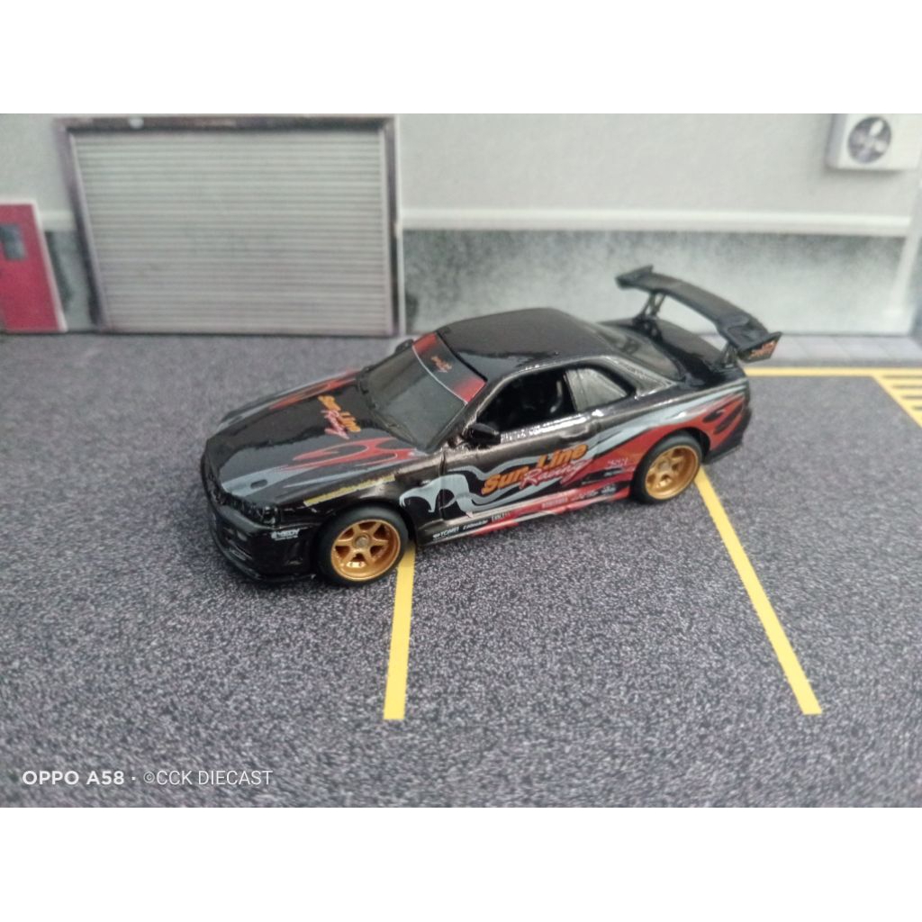 Jual hot wheels nissan skyline gtr r34 custom sunline racing livery ...
