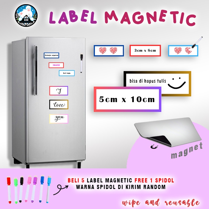 Jual Magnetic Label Memo Tempel Magnet Sticky Notes Planner Tempelan ...
