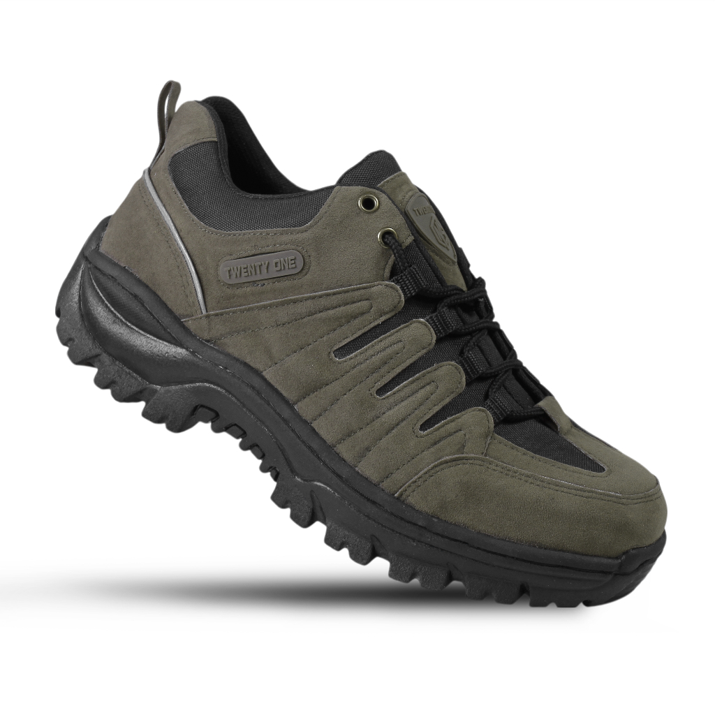 NS21 Sepatu Safety Pria Boot Hiking Outdoor Ujung Besi
