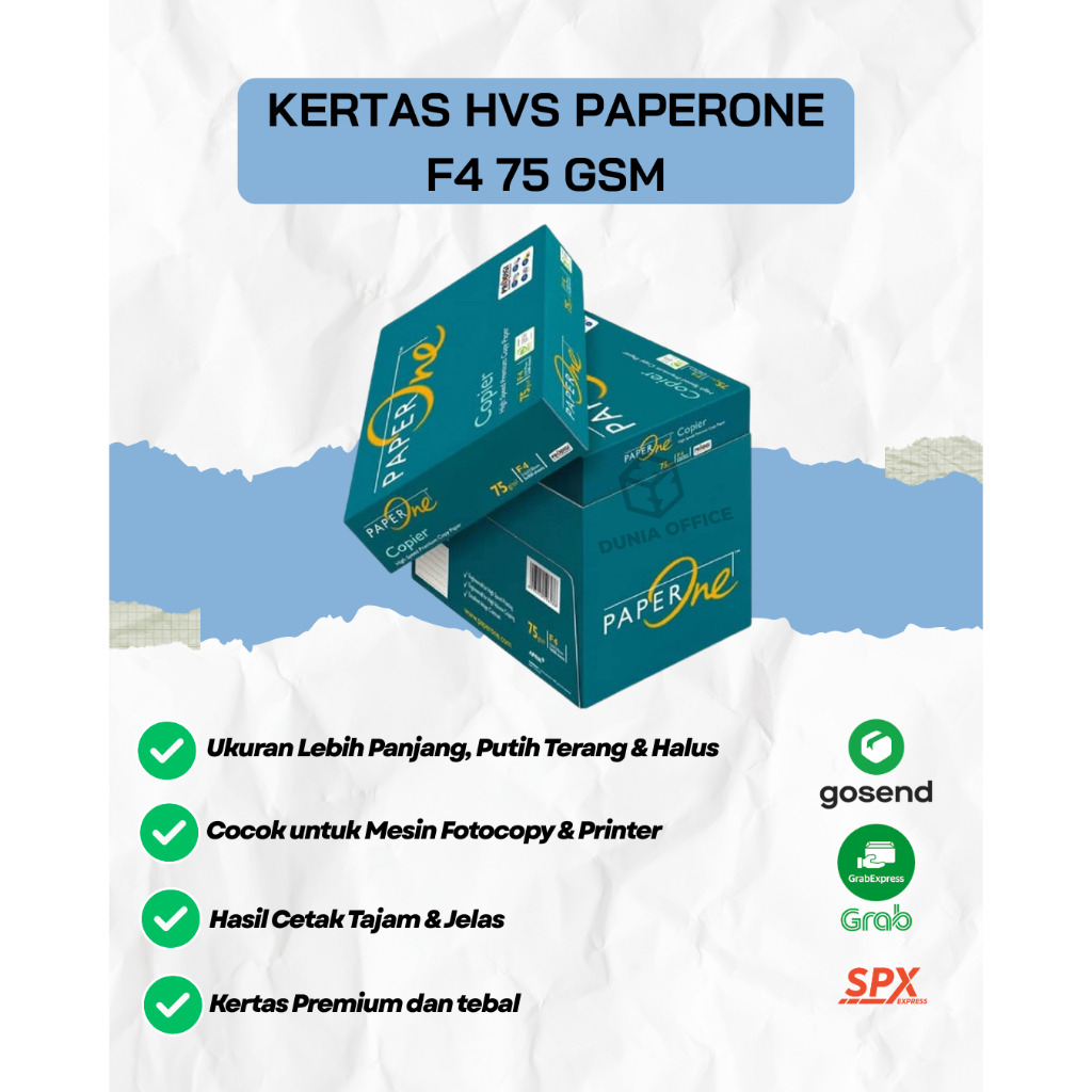 Jual Kertas HVS Folio F4 75 Gsm PAPERONE Isi 1 Dus (5 Rim) | Shopee ...