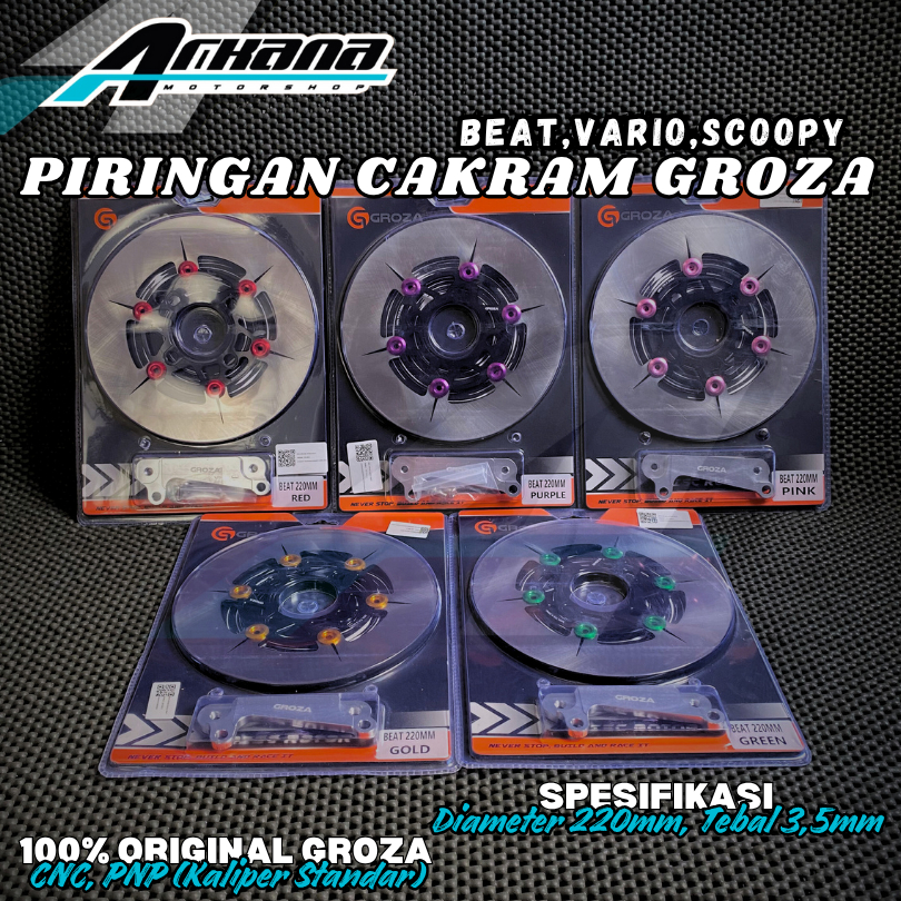 Jual Piringan Cakram Depan Floating Honda Beat Vario Scoopy 220MM Red ...
