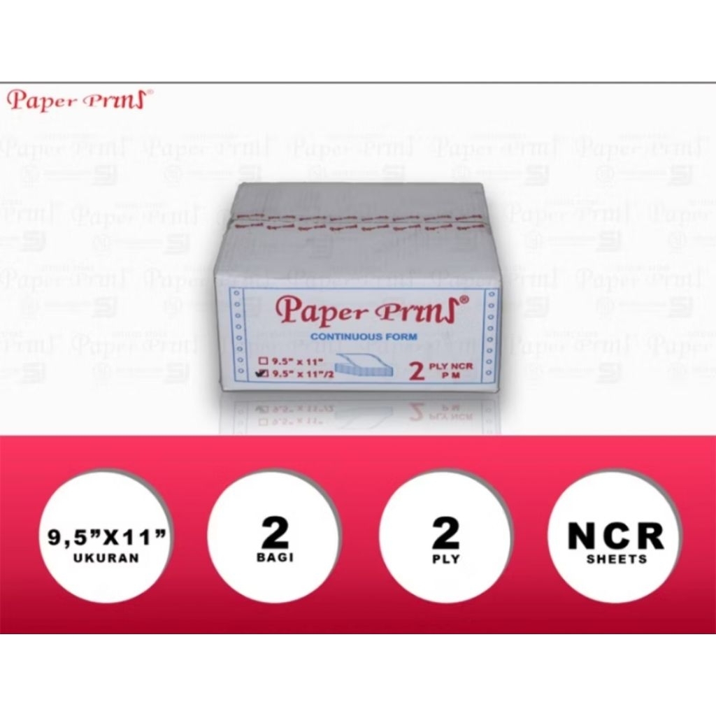Jual Kertas Continuous/Continous Form 2 Ply Bagi 2, 2 Rangkap K2/2 NCR ...