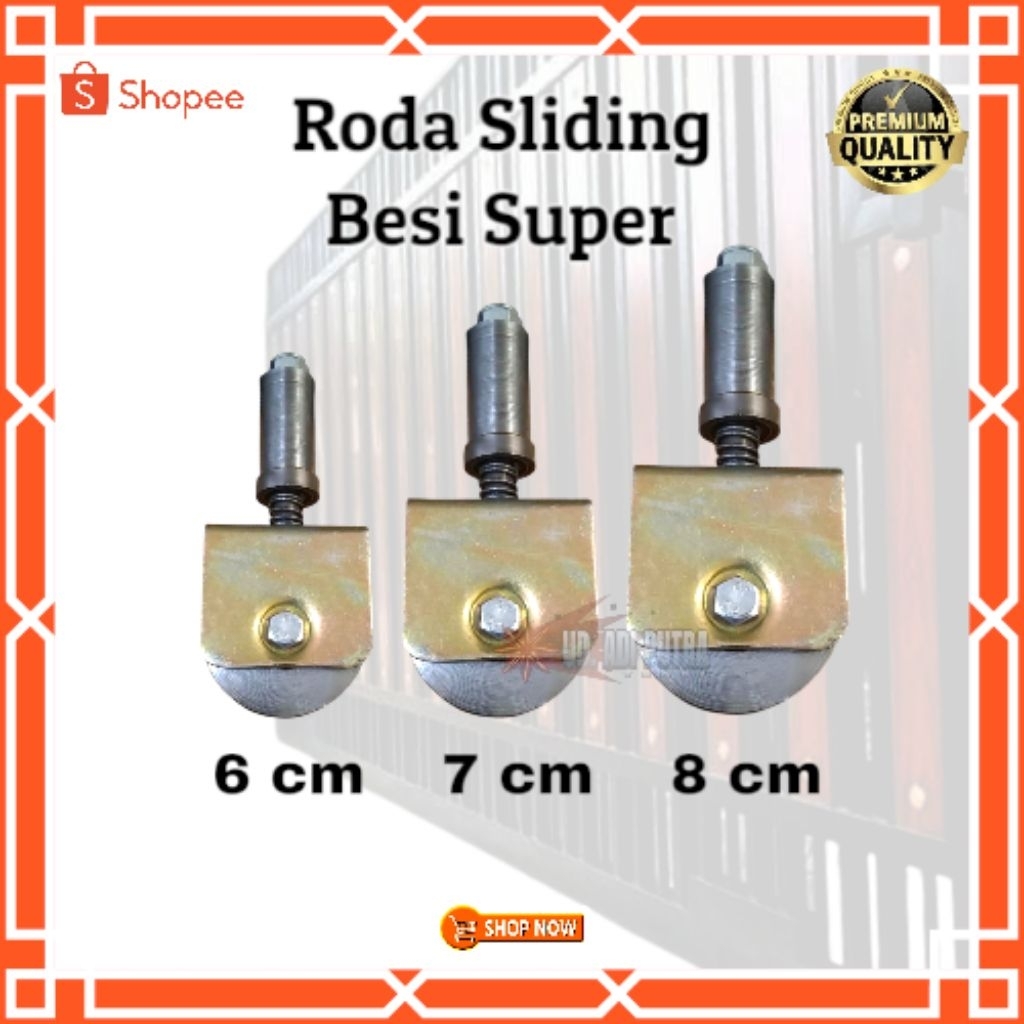 Jual RODA PAGAR RODA SLIDING BESI SUPER UKURAN 6 CM 7 CM 8CM | RODA ...
