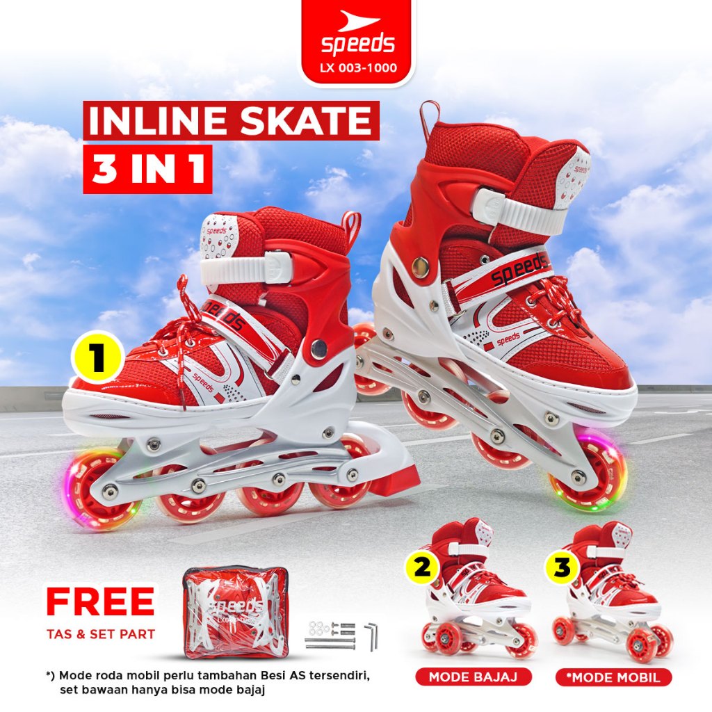 Jual SPEEDS Sepatu Roda Anak Dewasa Power King Inline Roda Full Karet ...