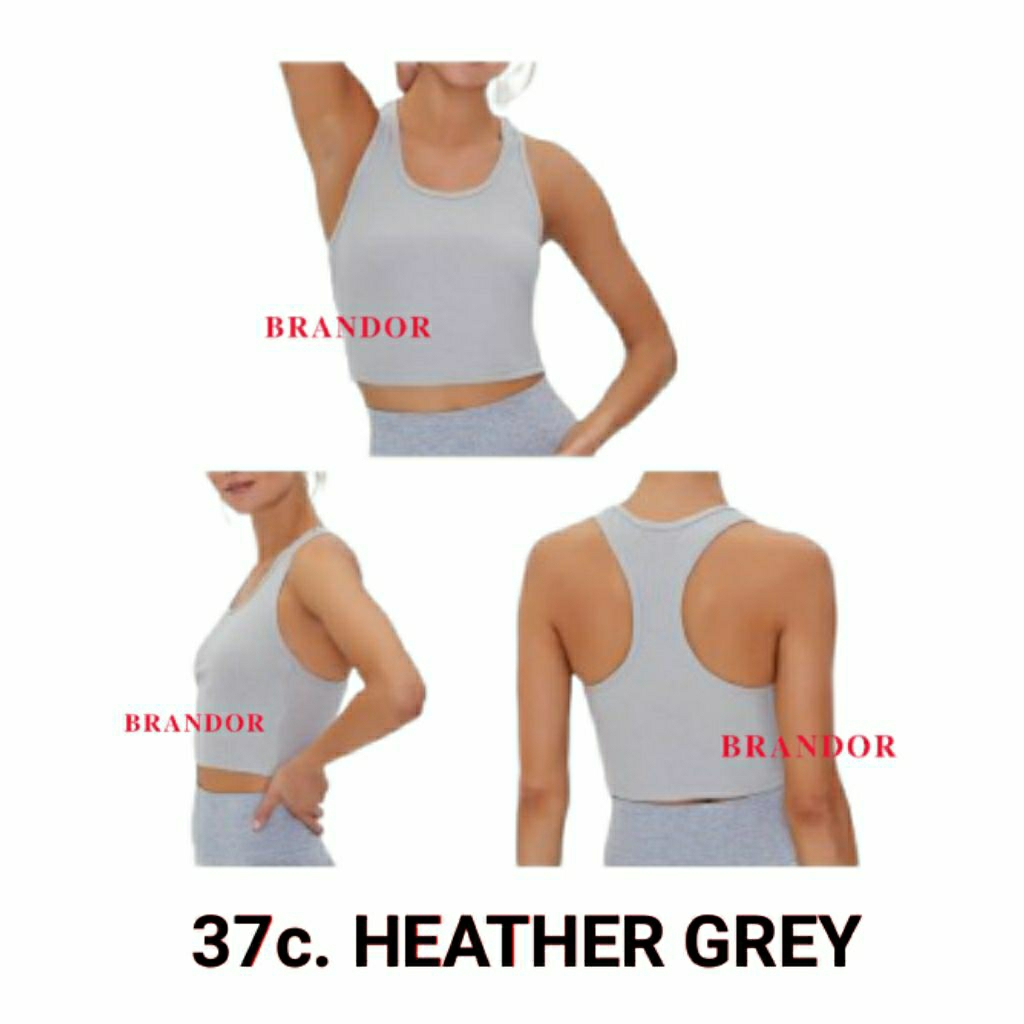 Jual Brandor - RIBBED - ACTIVE CROP TOP - NO PAD ( ftt37 ) | Shopee ...