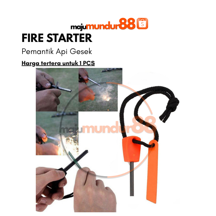 Jual Fire Starter Batu Gesek Korek Hiking Pembuat Percikan Api Batang ...