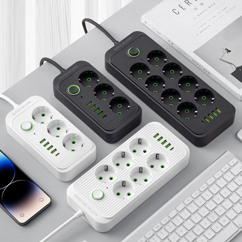 Stop Kontak Premium Tahan Api Multifungsi 3 - 10 Plug Wireless Usb Type C 10a 25
