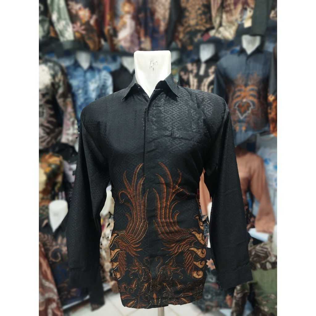 Jual BATIK DOBBY HITAM| BATIK SUTRA DOBBY | DOBBY HALUS | Shopee Indonesia