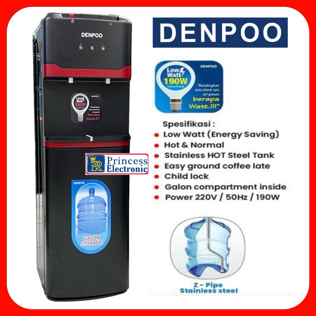 Jual Dispenser Denpoo DDB 69 Gallon Bawah Low watt | Shopee Indonesia