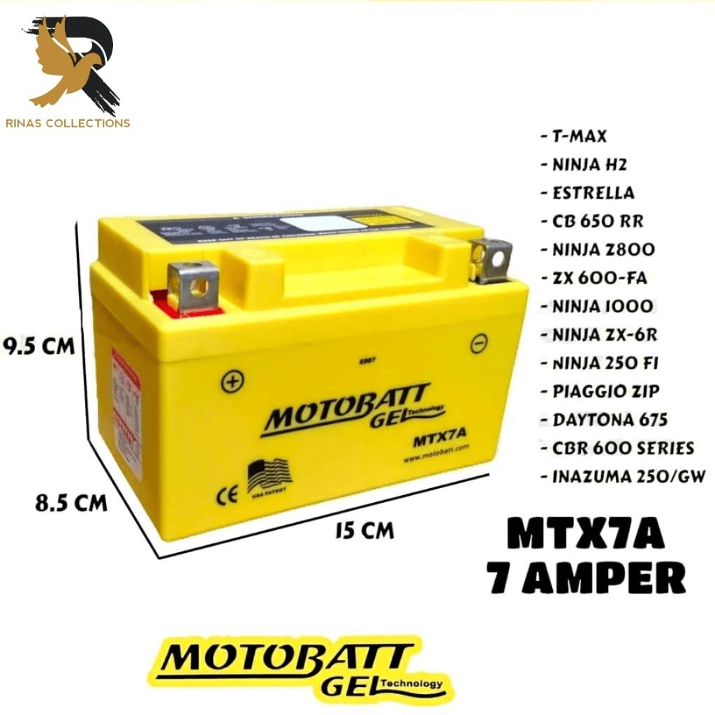 Jual AKI MOTOBATT MTX7A ACCU KERING SEPEDA MOTOR KAWASAKI NINJA