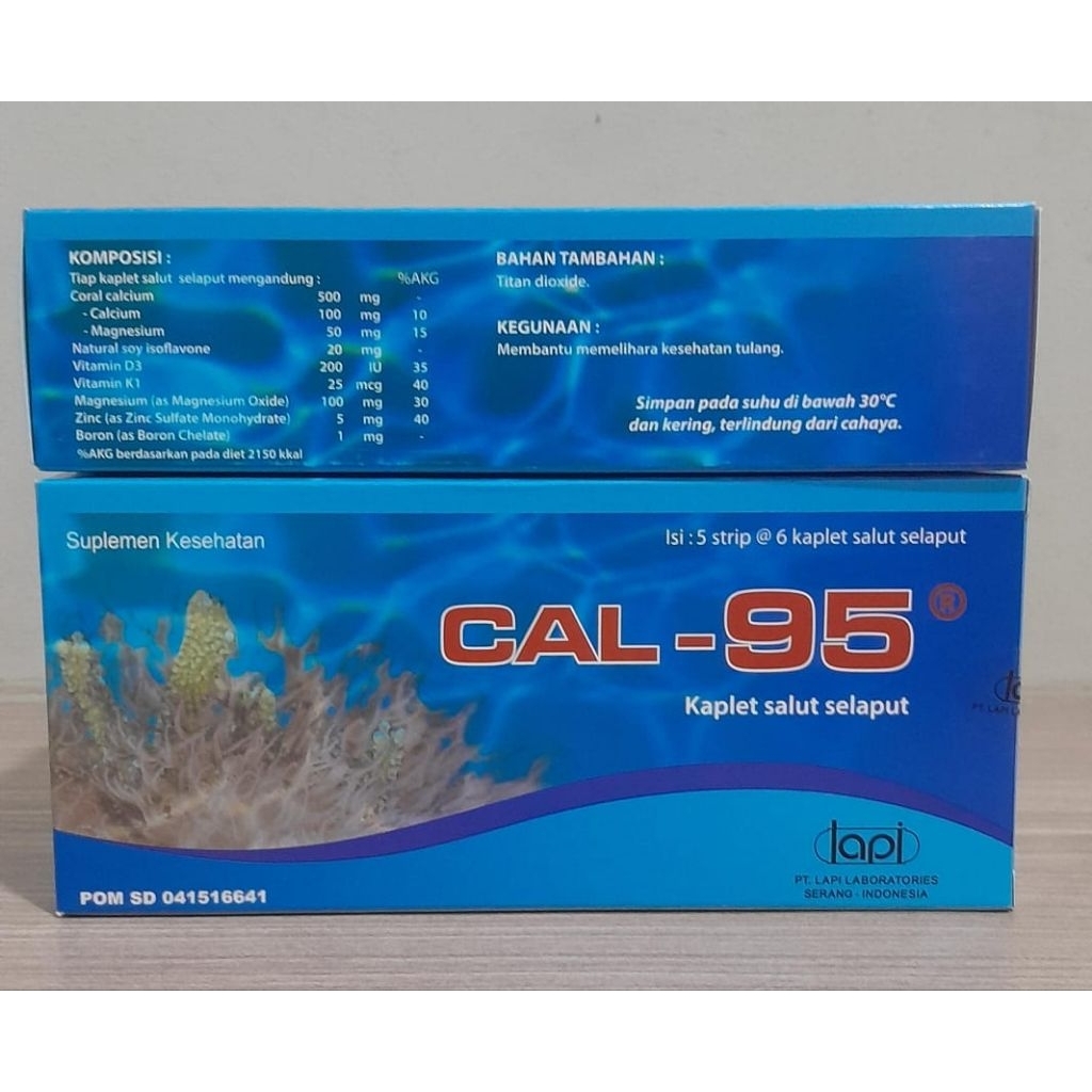 Jual CAL-95 Suplemen Kesehatan Tulang Isi 30 Kaplet Selaput (1 Box ...
