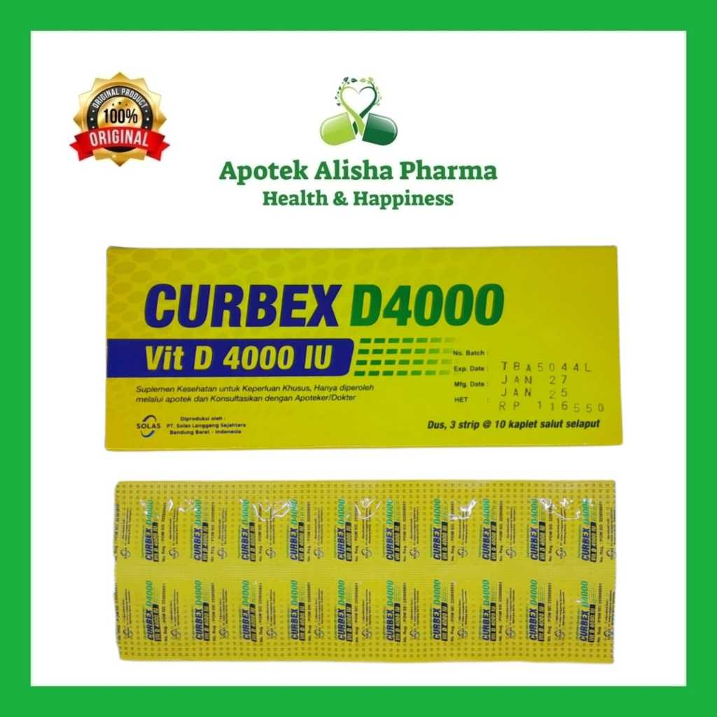 Jual Curbex D 4000 iu Kaplet Box isi 30 dan Strip 10 Tablet Solas ...