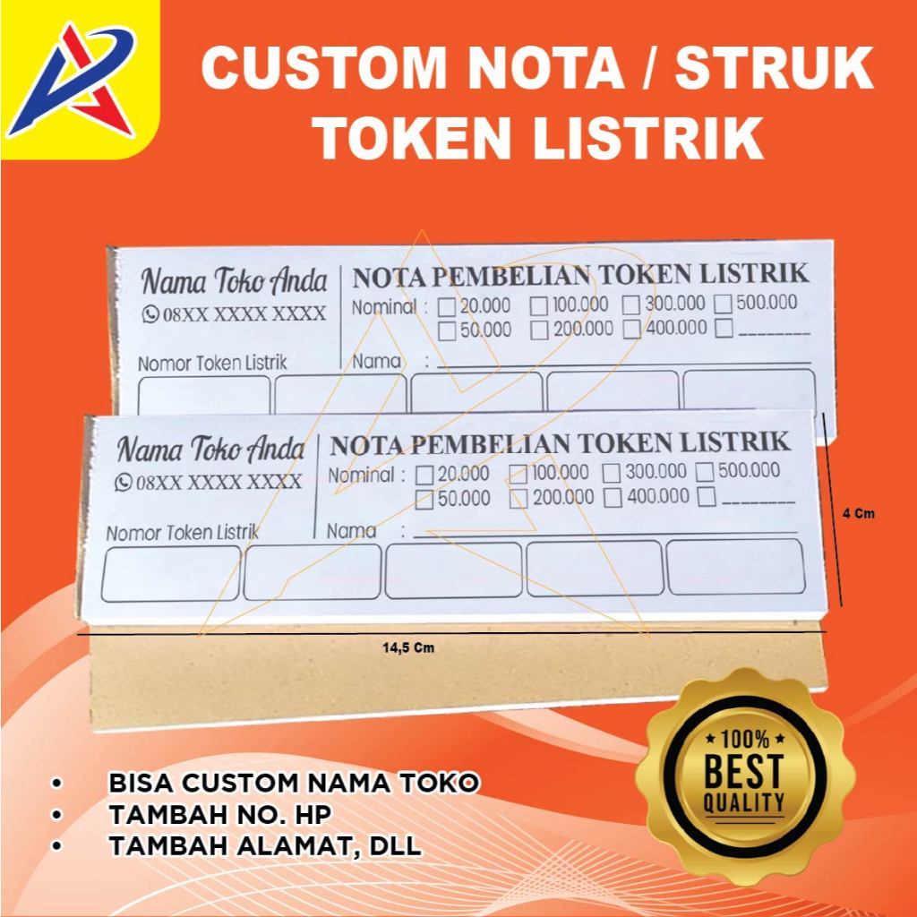 Jual CUSTOM nota token listrik murah express | Shopee Indonesia