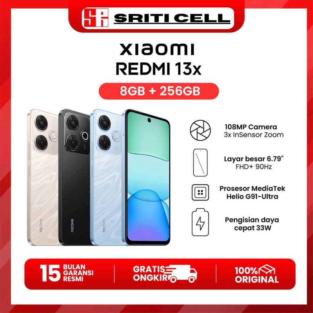 Jual XIAOMI REDMI 13X RAM 8/256 GARANSI REDMI | Shopee Indonesia