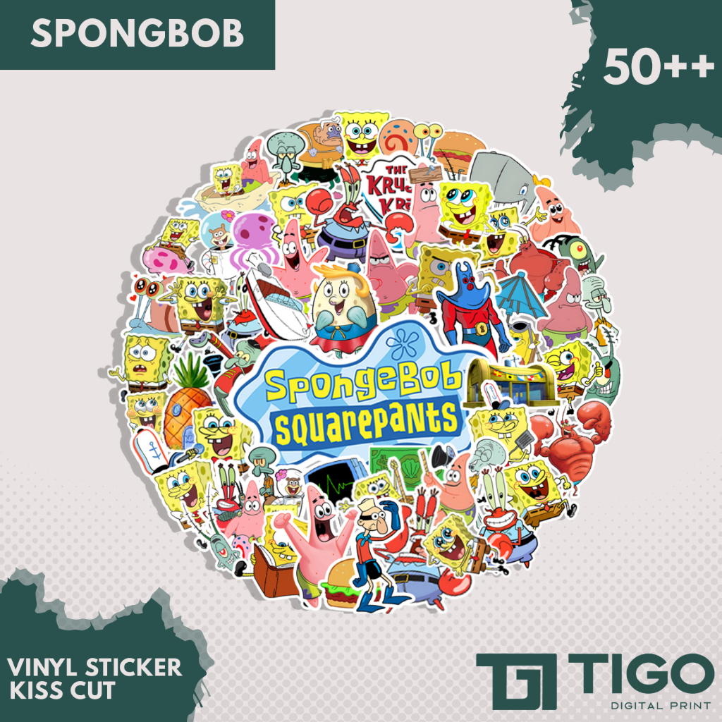 Jual Sticker Pack Spongebob Patrick Squidward Sandy - Stiker Kartun ...