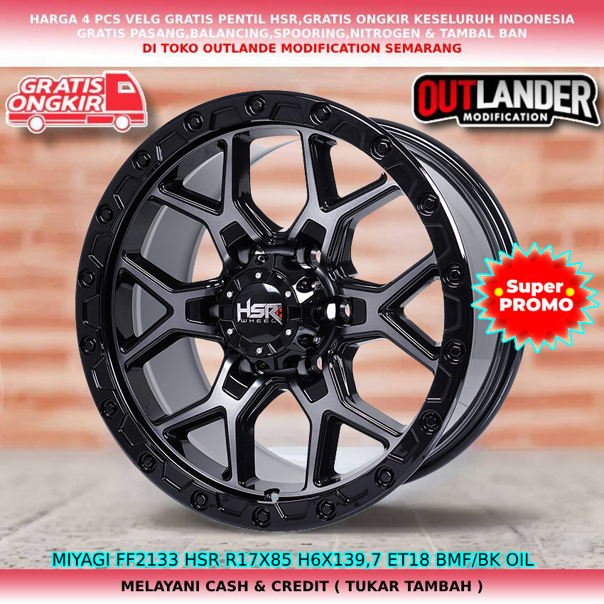 Jual velg racing hsr lobang 6 R17 velg mobil Hilux Double Land Cruiser ...