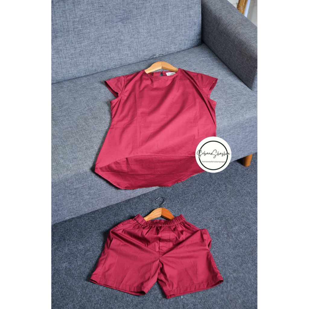 Jual Maroon Plain One Set | Shopee Indonesia
