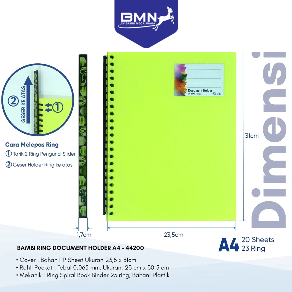 Jual Bambi Dokumen Folder A4 Tipe Document Pocket Edisi Display Book ...