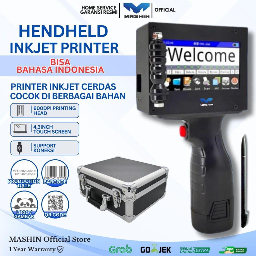 Jual Mashin Handheld Inkjet Printer Expired Date Logo Barcode Dll