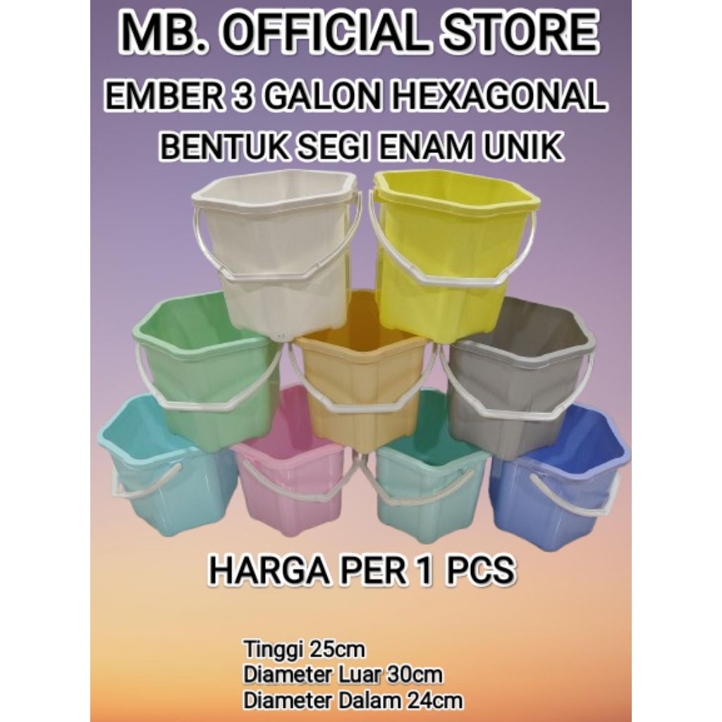 Jual EMBER 3 GALON HEXAGONAL-EMBER 3 GALON BENTUK SEGI ENAM UNIK ...