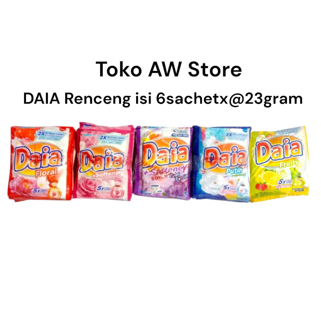 Jual Daia Renceng kecil isi 6sachet x 23gram l Deterjen l Perawatan ...