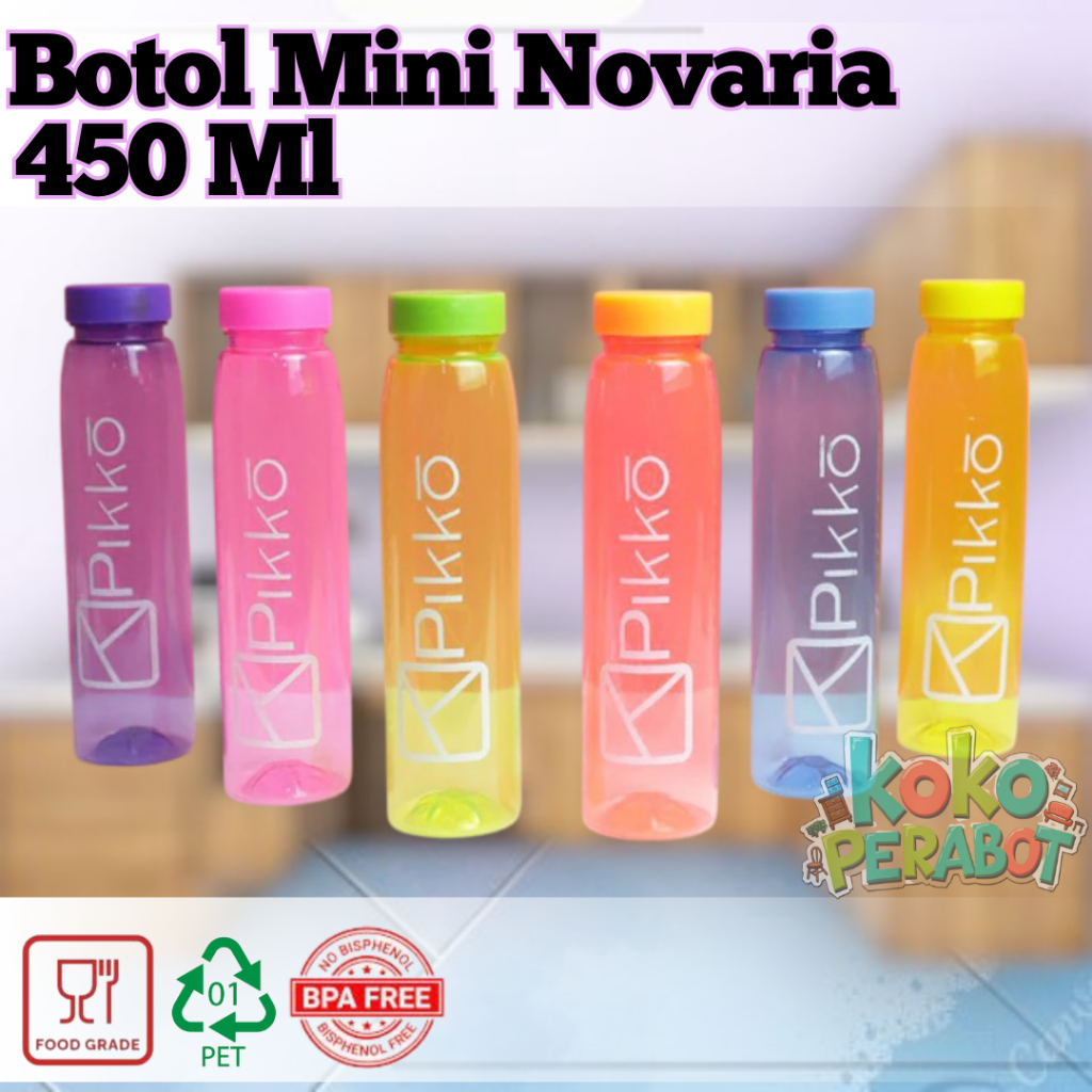 Jual PROMO 6 Pcs Botol MIni Novaria 450 Ml - Botol Minum Transparant ...
