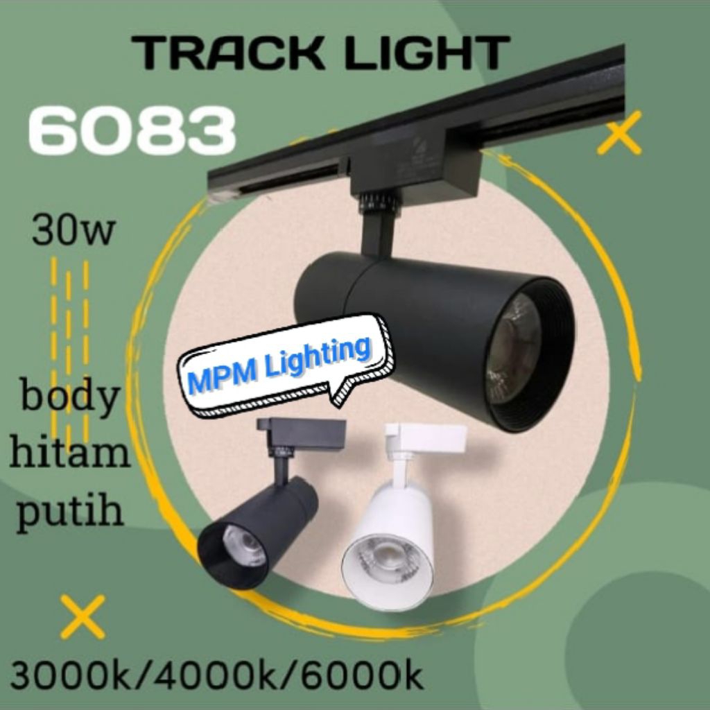 Jual Lampu Sorot Track Rell COB 30W Black White/ LED Spotlight Rell ...