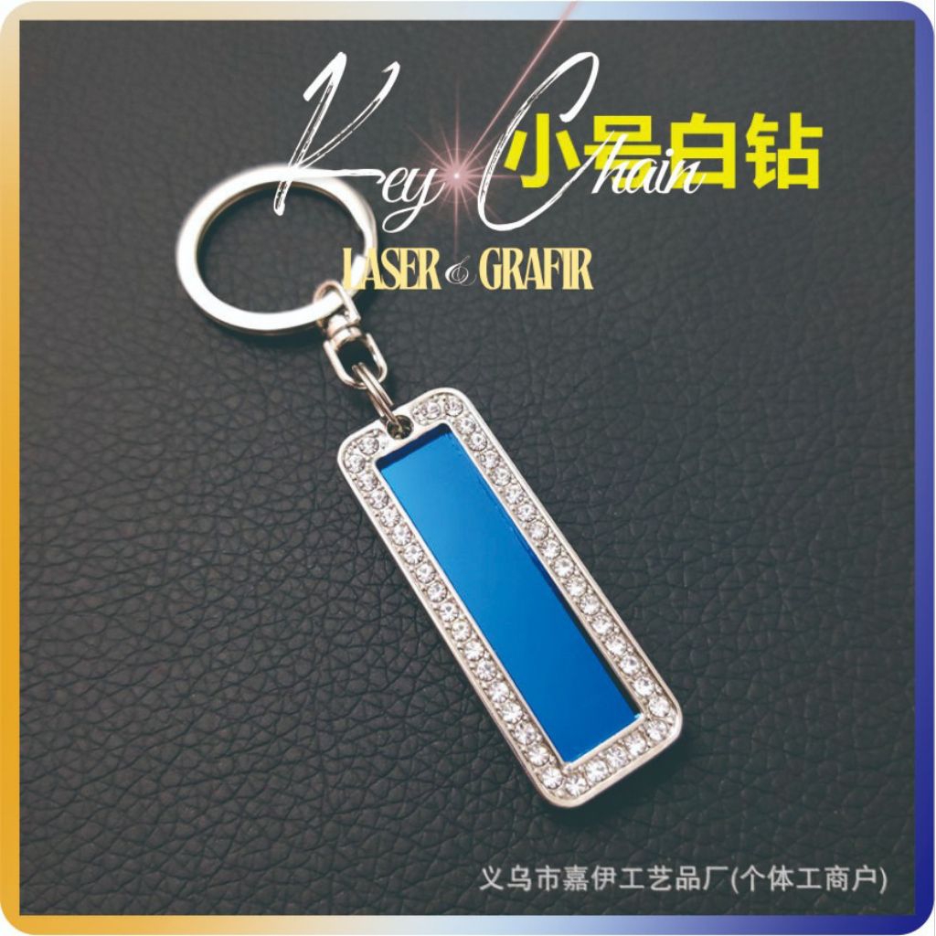 Jual Keycan Gantungan Kunci Custom Berlian Putih [Free Custom Nama ...