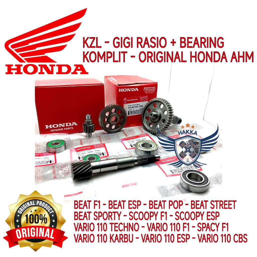 Jual KZL ORIGINAL GIGI RASIO + BEARING KOMPLIT HONDA BEAT F1, GIGI ...