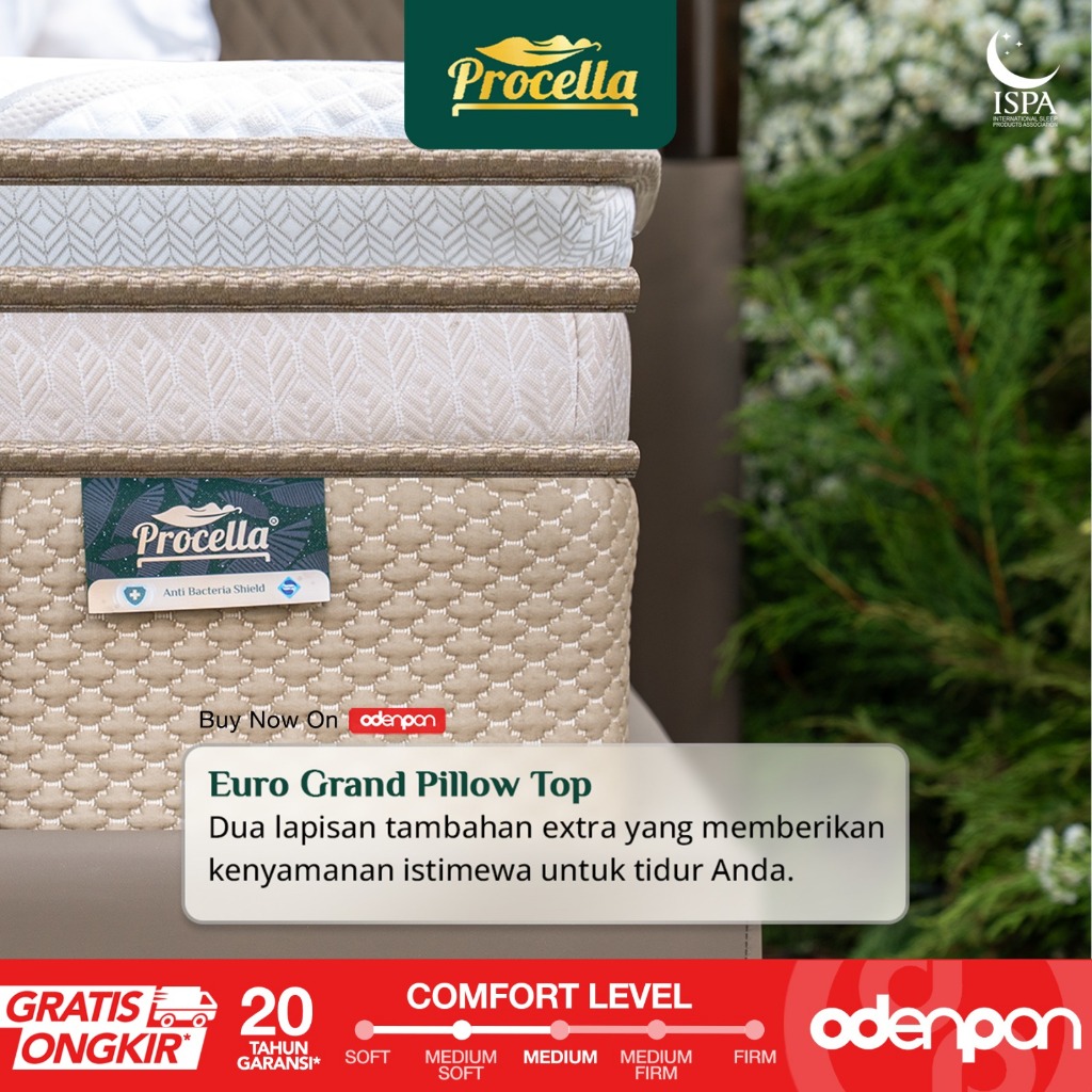 Jual PROCELLA Kasur Spring Bed Mattress 3 Zone Pocket Spring With Camel ...