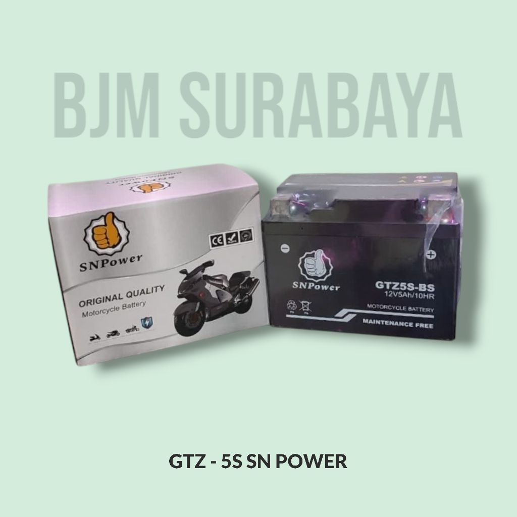 Jual BJM - Aki Battery Motor GTZ - 5S Merk SN Power | batrai motor ...