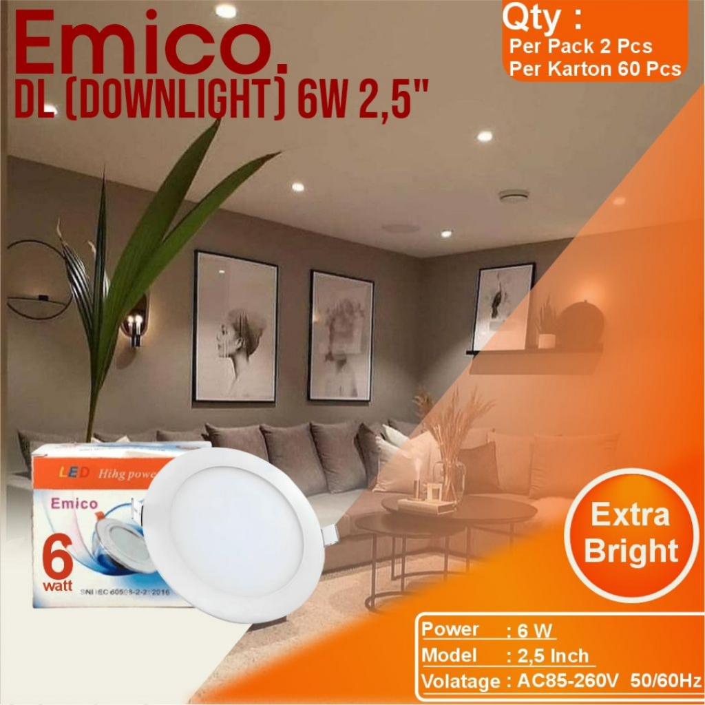 Jual Downlight LED Merek Emico Putih | Shopee Indonesia