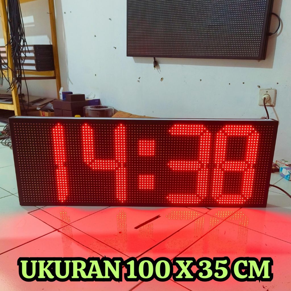 Jual Jam digital led besar ukuran 100 x 35 jam dinding digital led ...