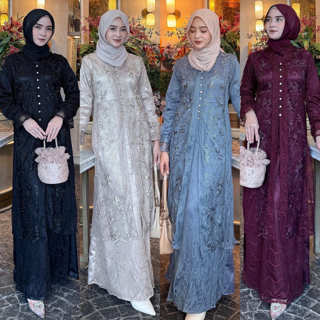 Jual MAUDY DRESS SERIES EXCLUSIVE SET INNER OUTER BAJU GAMIS KONDANGAN ...