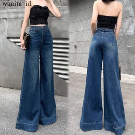 Loose Jeans Panjang Wanita Highwaist Celana Jeans Longgar Kulot Jeans Wanita Baggy Jeans Wanita