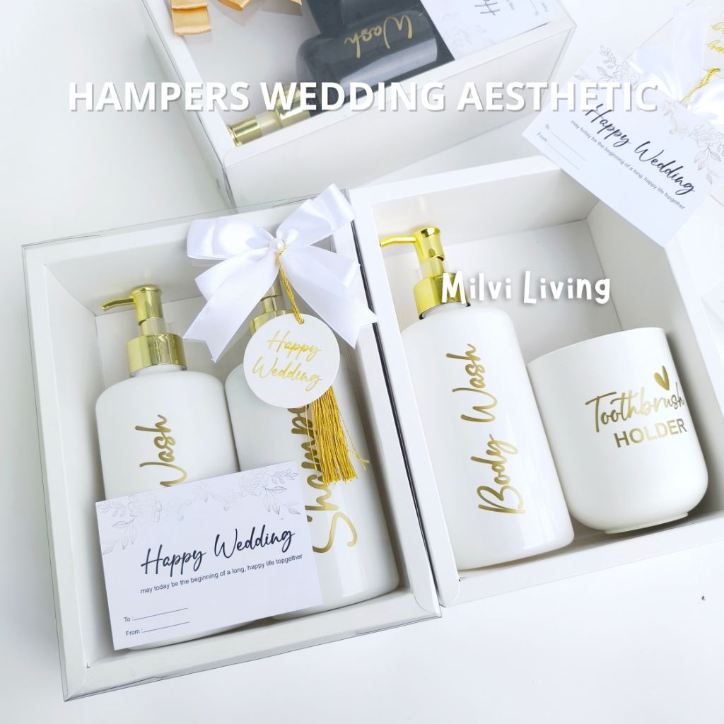 Hampers Wedding BOX ISI 2 Botol Sabun Cair 500 ml Aesthetic