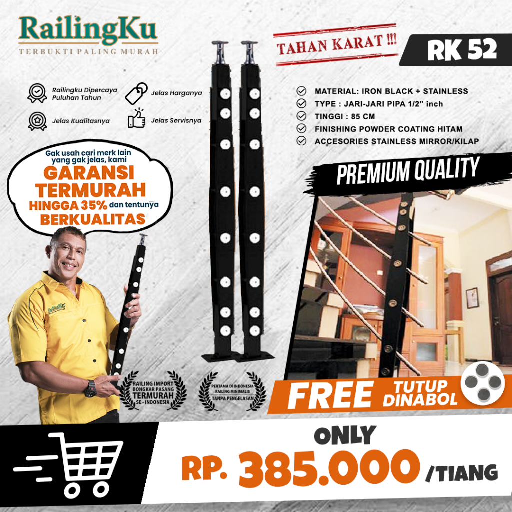 Jual NEW RAILING: Railing Tangga Stainless Industrial Tiang Railingku ...