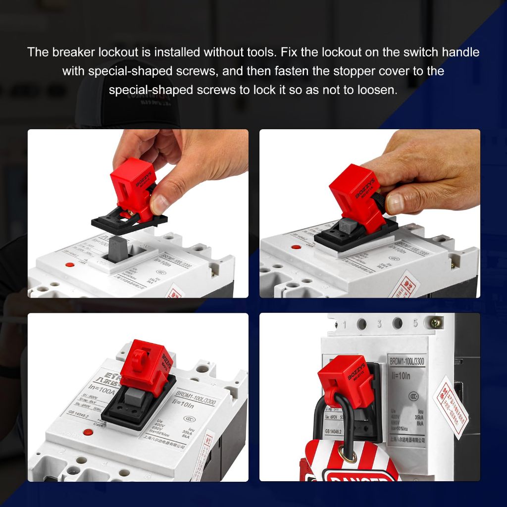 Jual S/M/L Lock Mccb Circuit Breaker Lockout Lock Out Tag Out Circuit ...