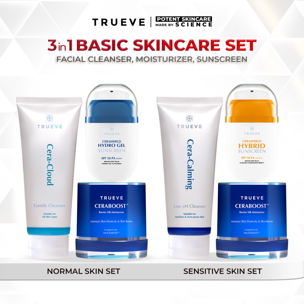 Jual [BASIC SKINCARE - 3 PCS] TRUEVE Basic Skincare Set: Facial ...