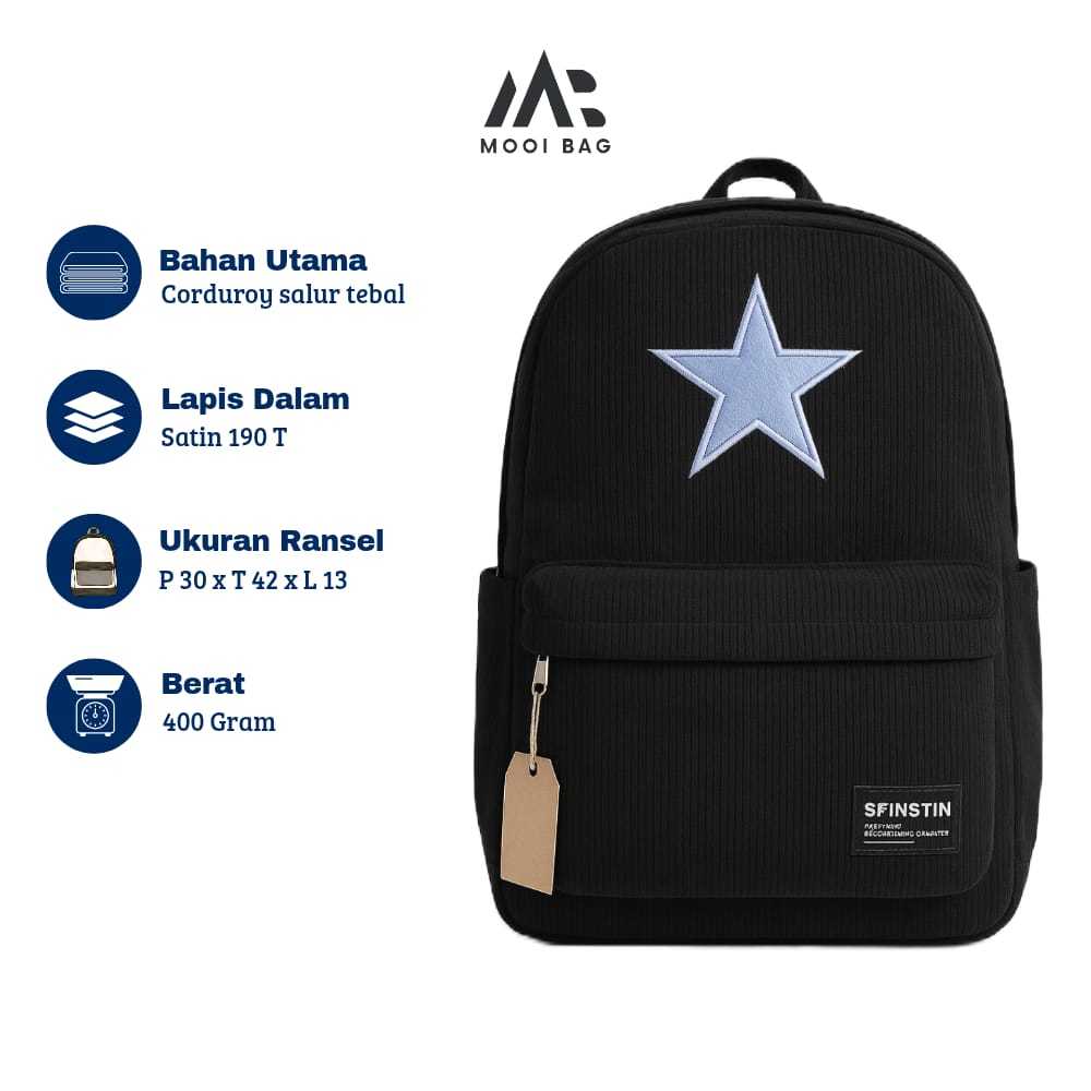Jual Tas Ransel Hitam Corduroy Ransel Y3k Tas Ransel Bintang Pria Tas ...