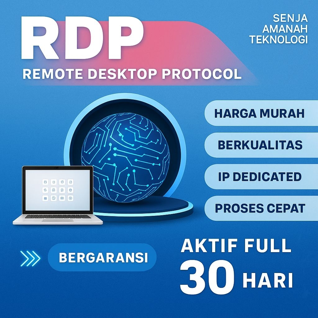 Jual RDP Windows 1 Bulan FULL GARANSI ip dedicated | Shopee Indonesia