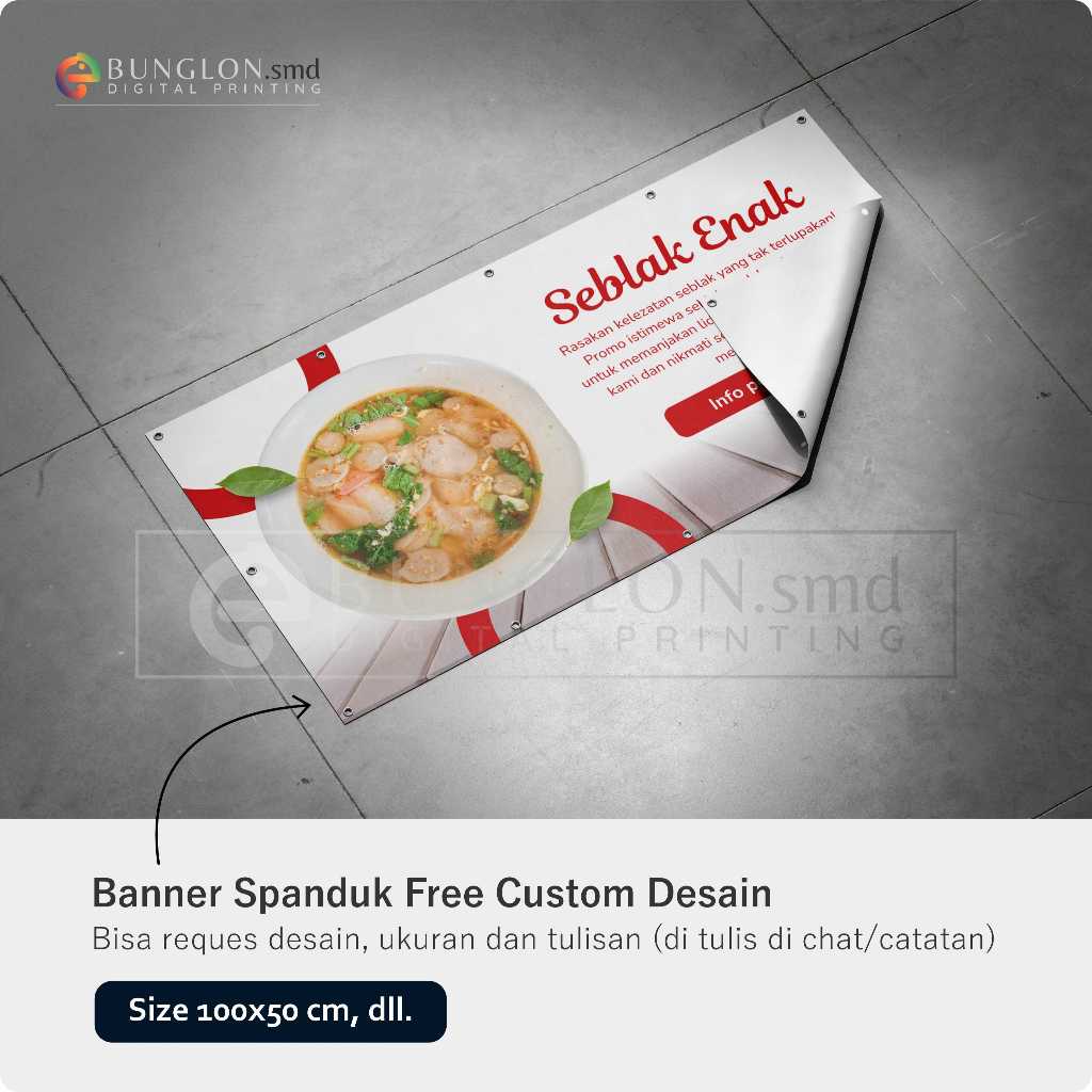 Jual Banner Spanduk Seblak Enak Free Custom Desain | Shopee Indonesia